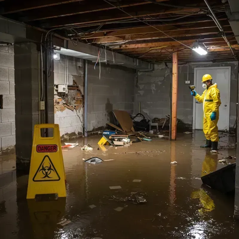 Flooded Basement Electrical Hazard in Havana, IL Property